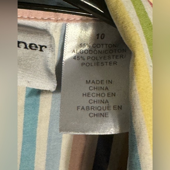 Vintage Alfred Dunner rainbow stripped short sleeve button down dragonfly stitch - Picture 6 of 8